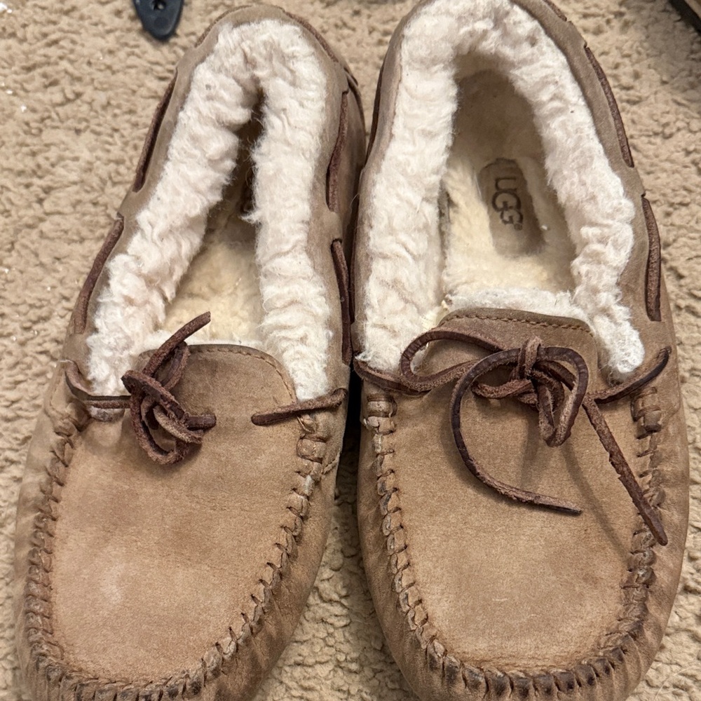 UGG Brown Suede Moccasin Slippers